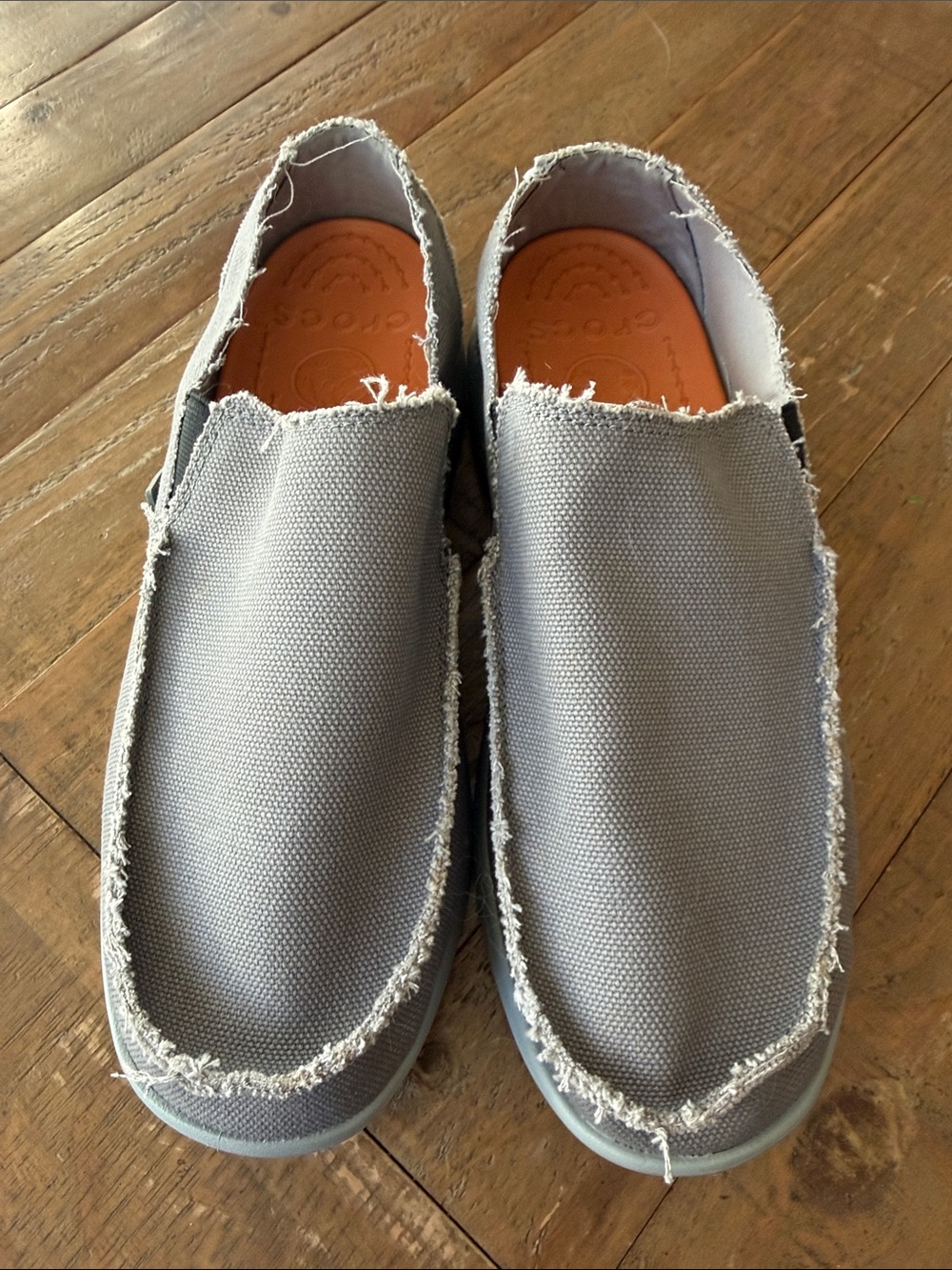 Crocs Canvas Slip-On Shoes for Men in Light Gray